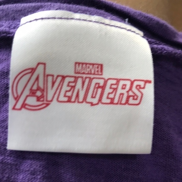 MARVEL Avengers purple scoop neck graphic tee shirt size 1X - Picture 7 of 8